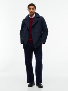 New York Label Padded Relaxed Peacoat — Blue 2