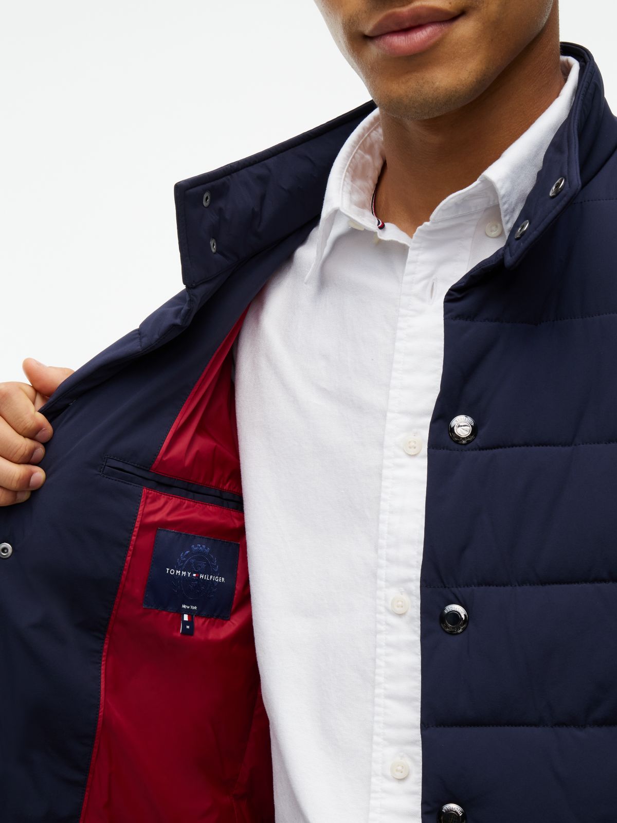 New York Label Performance Packable Padded Jacket — Blue