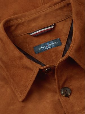 surchemise new york label en daim marron pour hommes tommy hilfiger