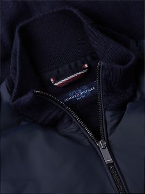 blue new york label wool blend jacket for men tommy hilfiger