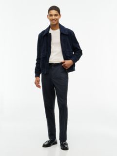 New York Label Leather Zip-Thru Jacket — Blue 2