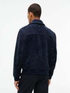 New York Label Leather Zip-Thru Jacket — Blue 5