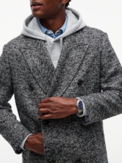 New York Label Wool Blend Longline Coat — Black 4