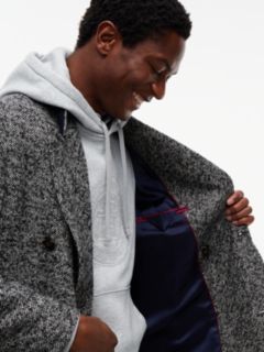 New York Label Wool Blend Longline Coat — Black 5
