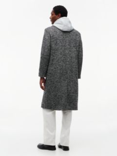 New York Label Wool Blend Longline Coat — Black 6
