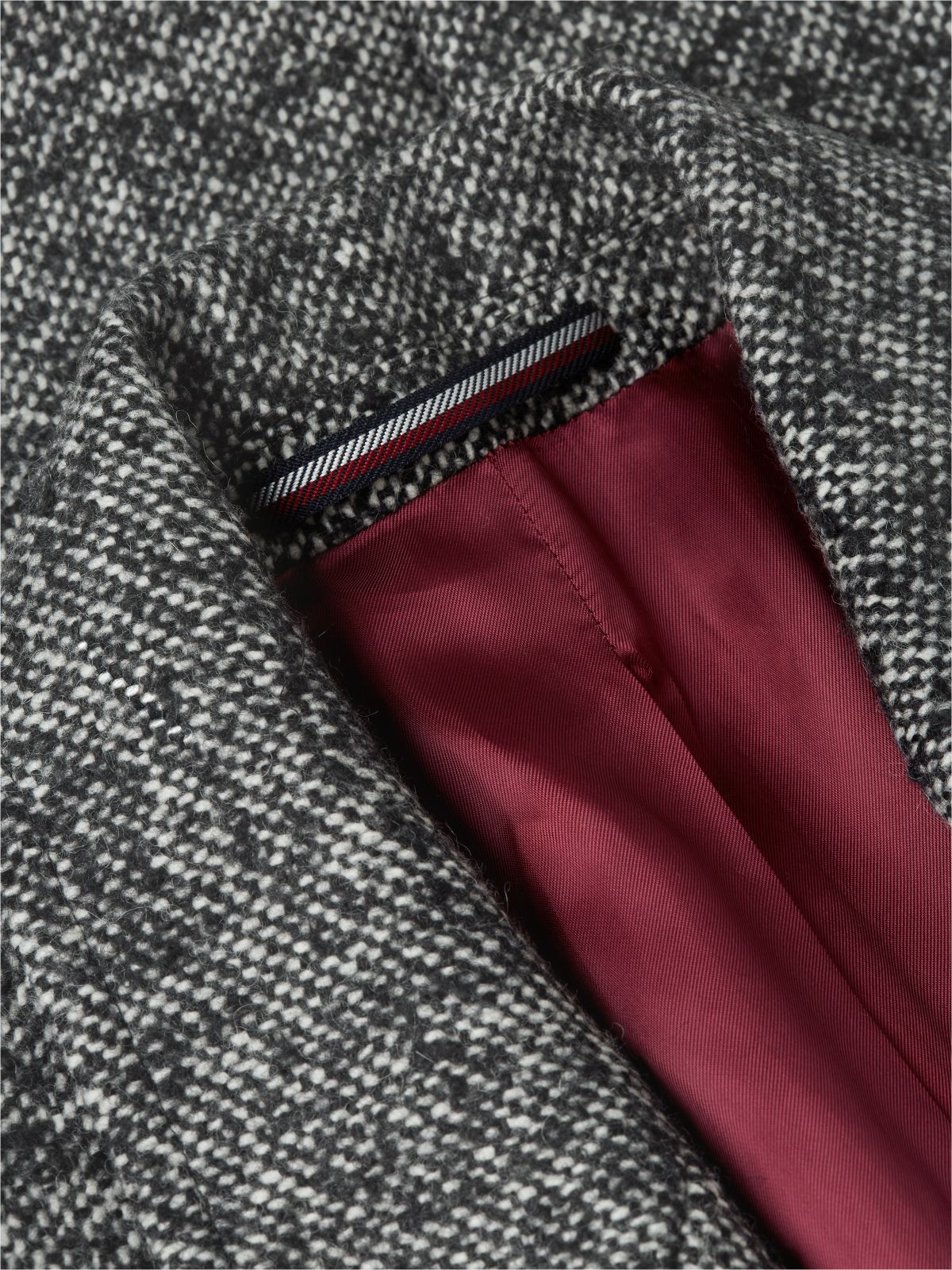 New York Label Wool Blend Longline Coat — Black