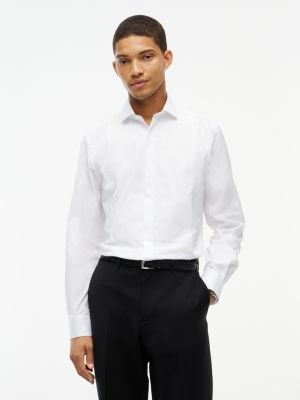 white new york label regular fit tuxedo shirt for men tommy hilfiger