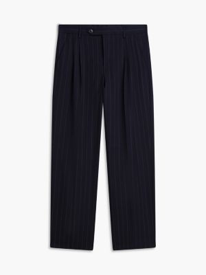 blau new york label nadelstreifenhose aus reiner wolle für herren - tommy hilfiger