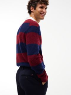New York Label Knit Straight Trousers — Blue 5