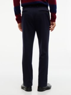 New York Label Knit Straight Trousers — Blue 6