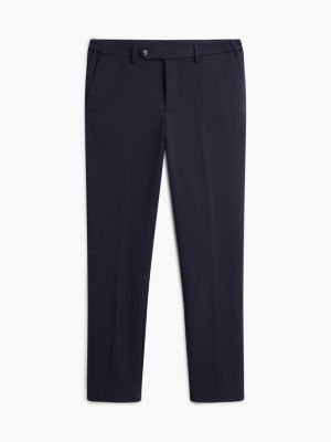 blauw new york label gebreide rechte broek voor heren - tommy hilfiger