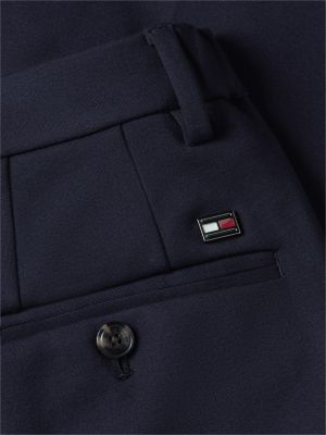 blauw new york label gebreide rechte broek voor heren - tommy hilfiger