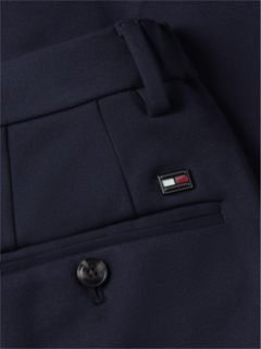 New York Label Knit Straight Trousers — Blue 8