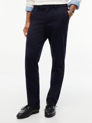 blue new york label knit straight trousers for men tommy hilfiger