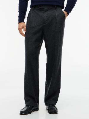 pantaloni new york label in flanella di misto lana grey da uomini tommy hilfiger