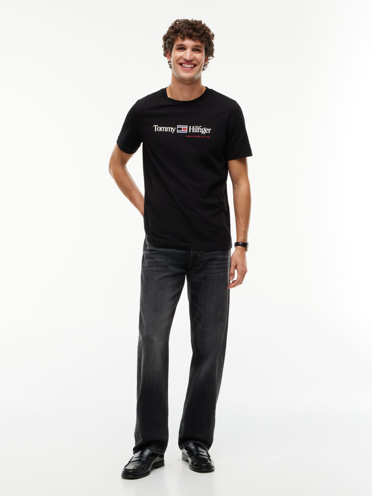 Logo Jersey Crew Neck T-Shirt — Black