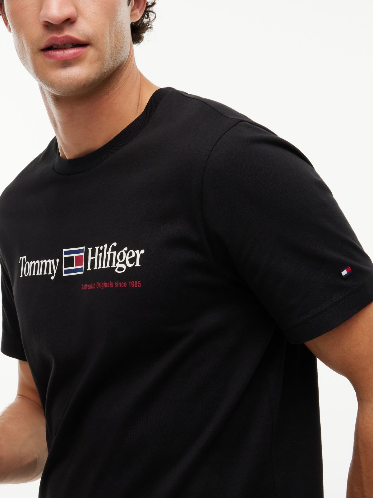Logo Jersey Crew Neck T-Shirt — Black