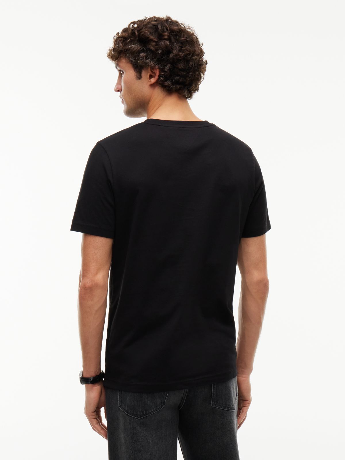Logo Jersey Crew Neck T-Shirt — Black