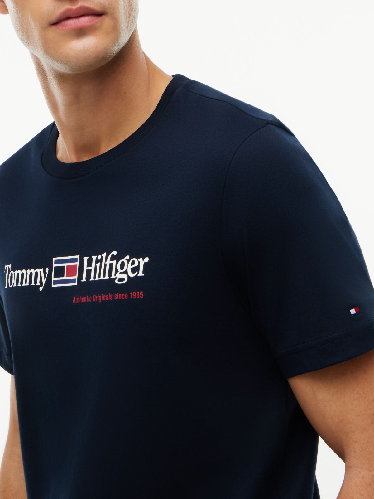 Logo Jersey Crew Neck T-Shirt — Blue