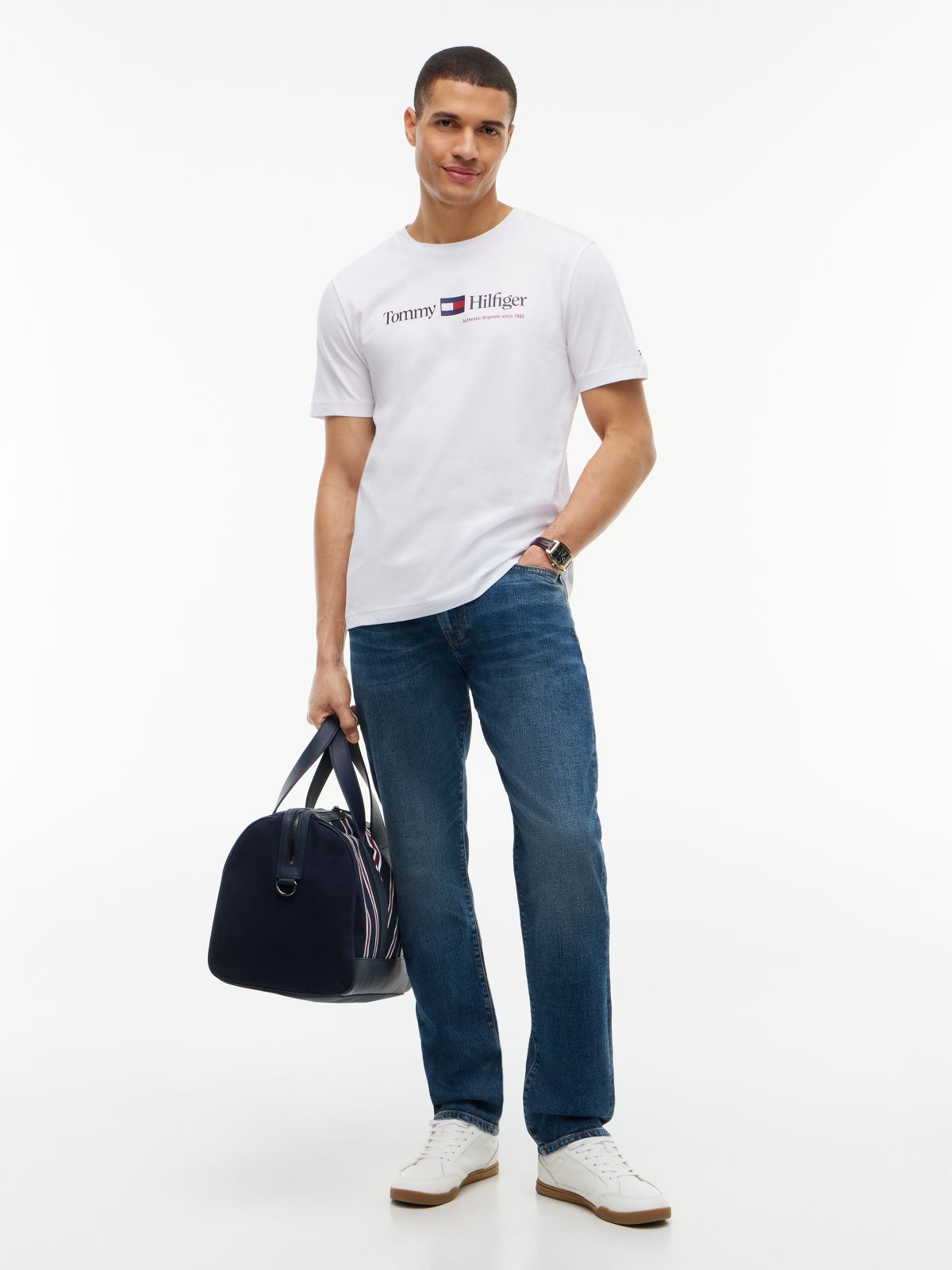 Logo Jersey Crew Neck T-Shirt — White