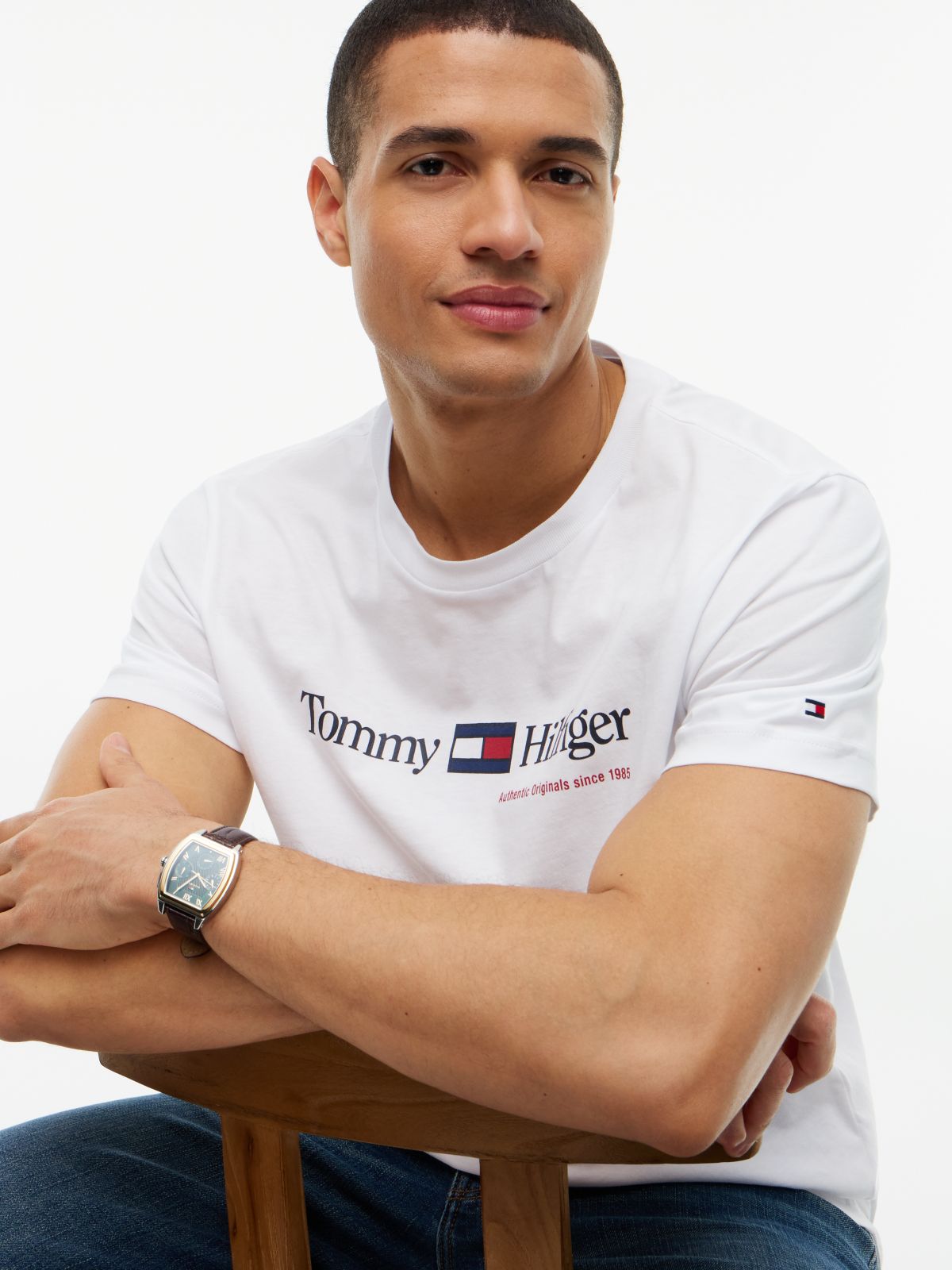 Logo Jersey Crew Neck T-Shirt — White