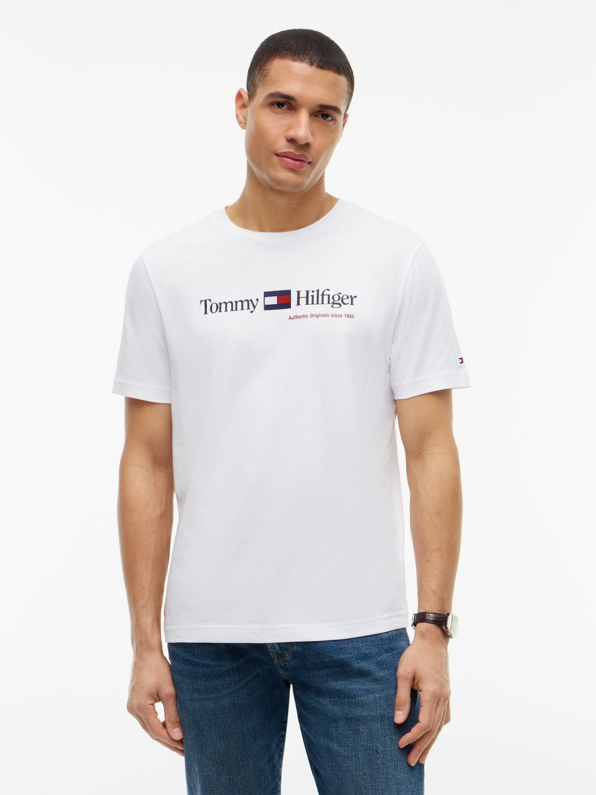 Logo Jersey Crew Neck T-Shirt — White