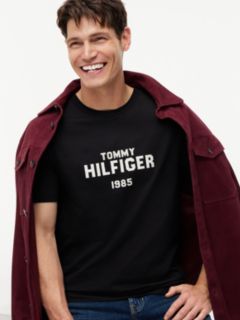 Contrast Logo Crew Neck Jersey T-Shirt — Black 3