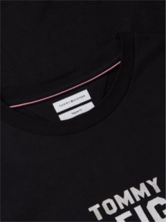 Contrast Logo Crew Neck Jersey T-Shirt — Black 6