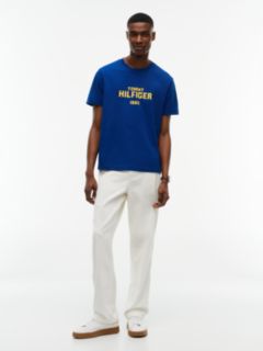 Contrast Logo Crew Neck Jersey T-Shirt — Blue 2