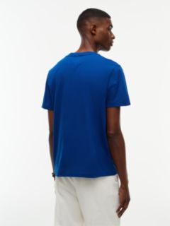 Contrast Logo Crew Neck Jersey T-Shirt — Blue 4