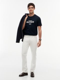 Contrast Logo Crew Neck Jersey T-Shirt — Blue 2