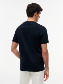 Contrast Logo Crew Neck Jersey T-Shirt — Blue 4
