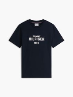 Contrast Logo Crew Neck Jersey T-Shirt — Blue 5