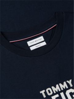 Contrast Logo Crew Neck Jersey T-Shirt — Blue 6