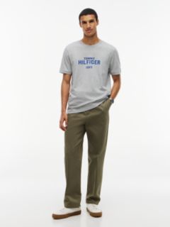 Contrast Logo Crew Neck Jersey T-Shirt — Grey 2