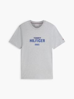 Contrast Logo Crew Neck Jersey T-Shirt — Grey 5