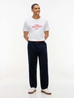Contrast Logo Crew Neck Jersey T-Shirt — White 2