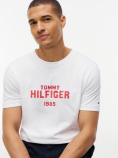 Contrast Logo Crew Neck Jersey T-Shirt — White 3