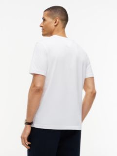 Contrast Logo Crew Neck Jersey T-Shirt — White 4