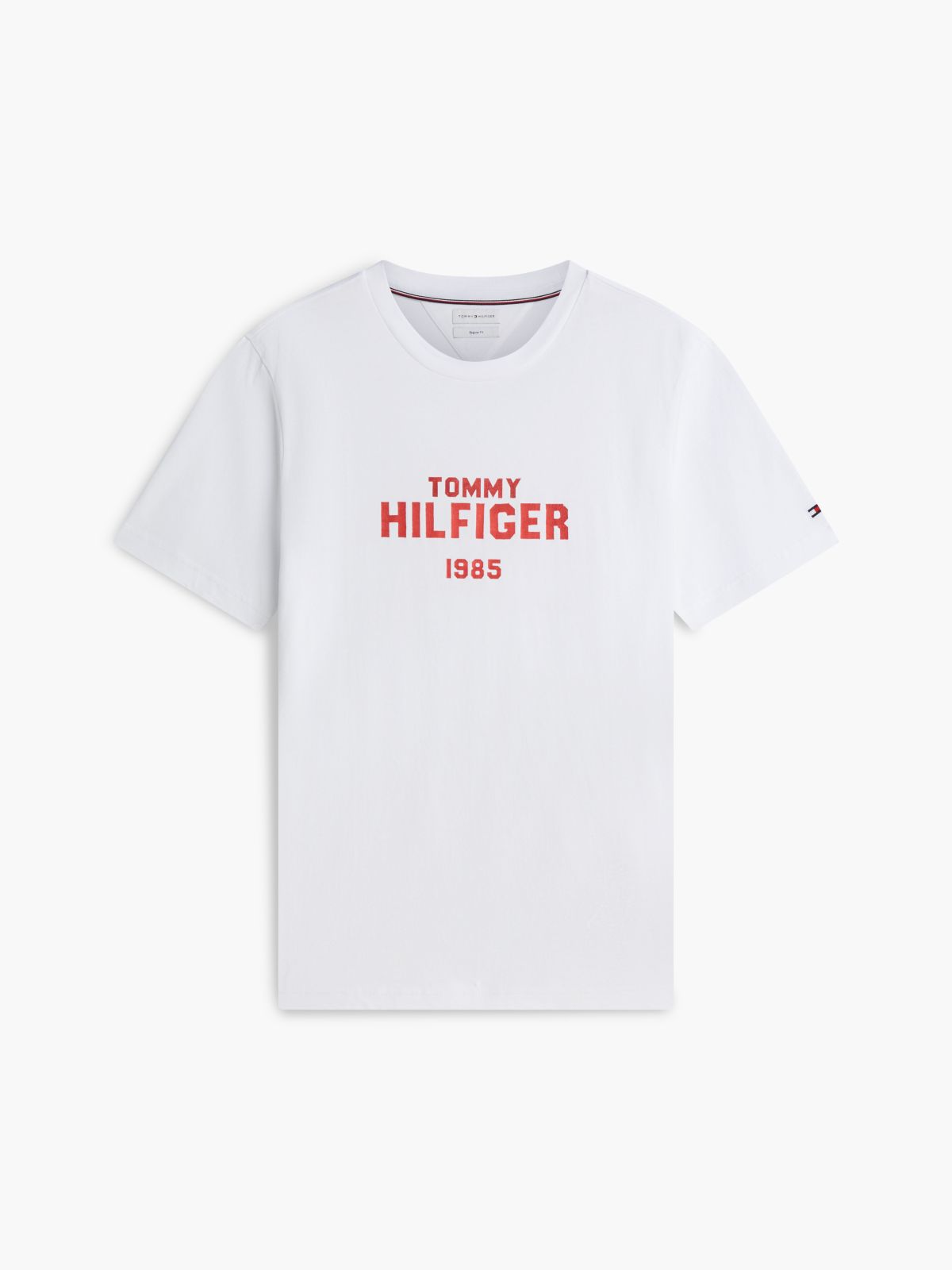 Contrast Logo Crew Neck Jersey T-Shirt — White