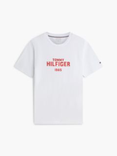 Contrast Logo Crew Neck Jersey T-Shirt — White 5