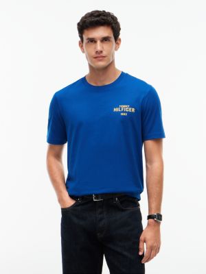 blue 1985 graphic jersey t-shirt for men tommy hilfiger