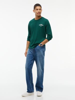 green 1985 graphic long sleeve t-shirt for men tommy hilfiger