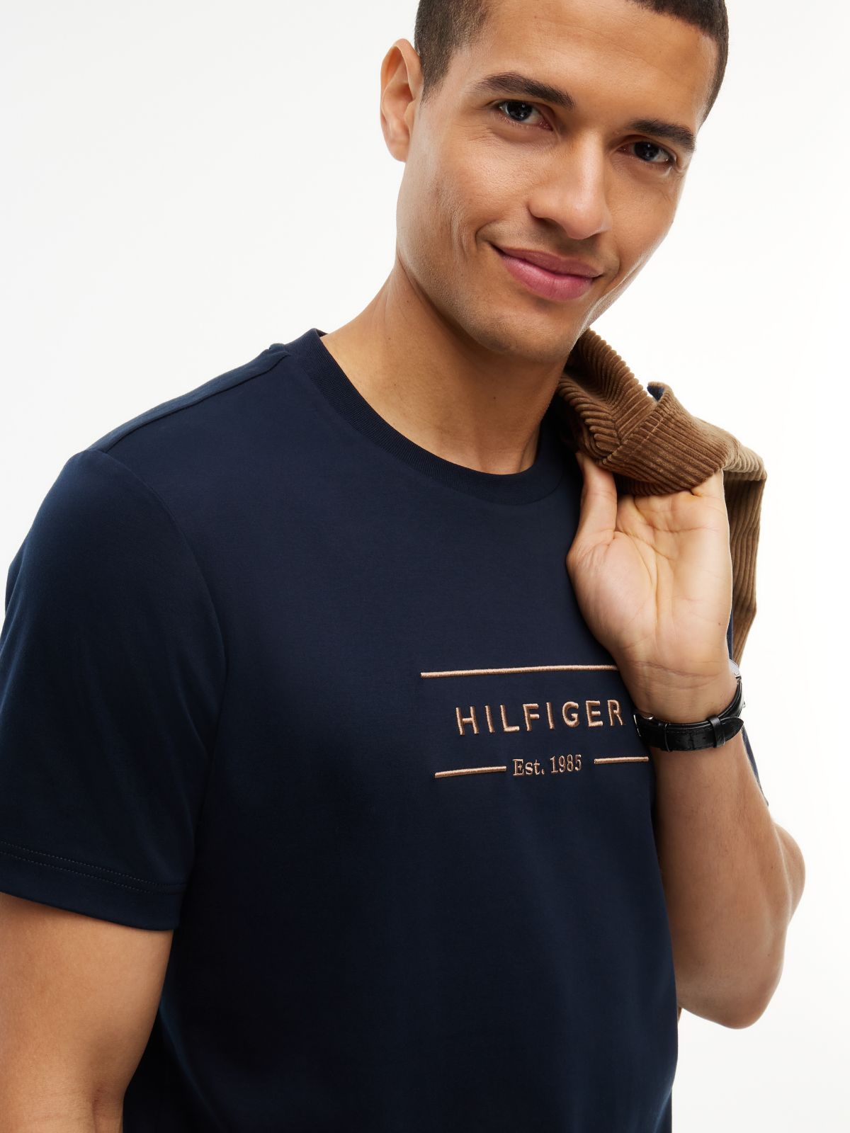 Logo Interlock Knit T-Shirt — Blue