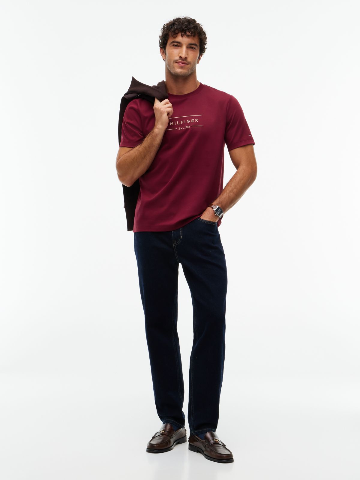 Logo Interlock Knit T-Shirt — Purple