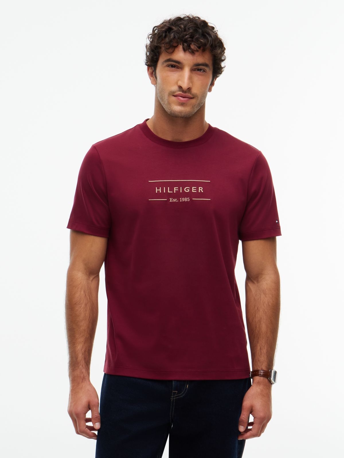 Logo Interlock Knit T-Shirt — Purple