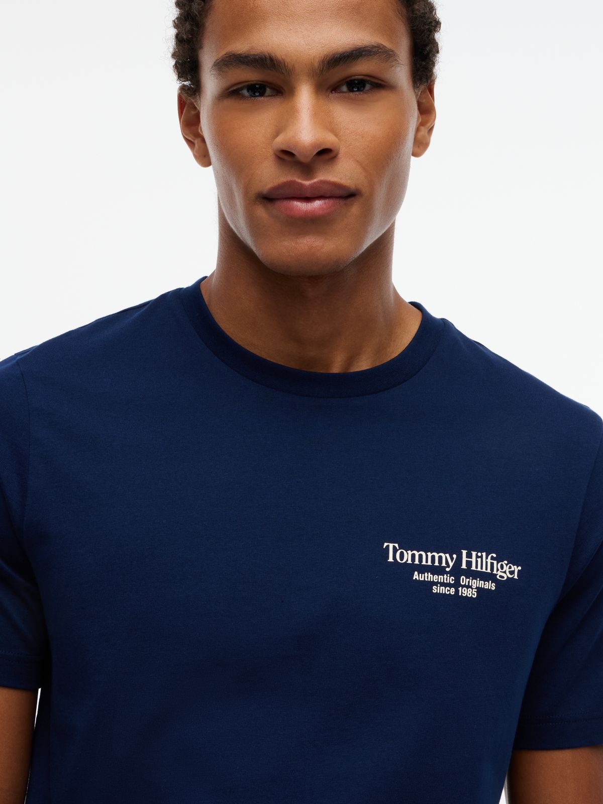 Back Logo Crew Neck T-Shirt — Blue