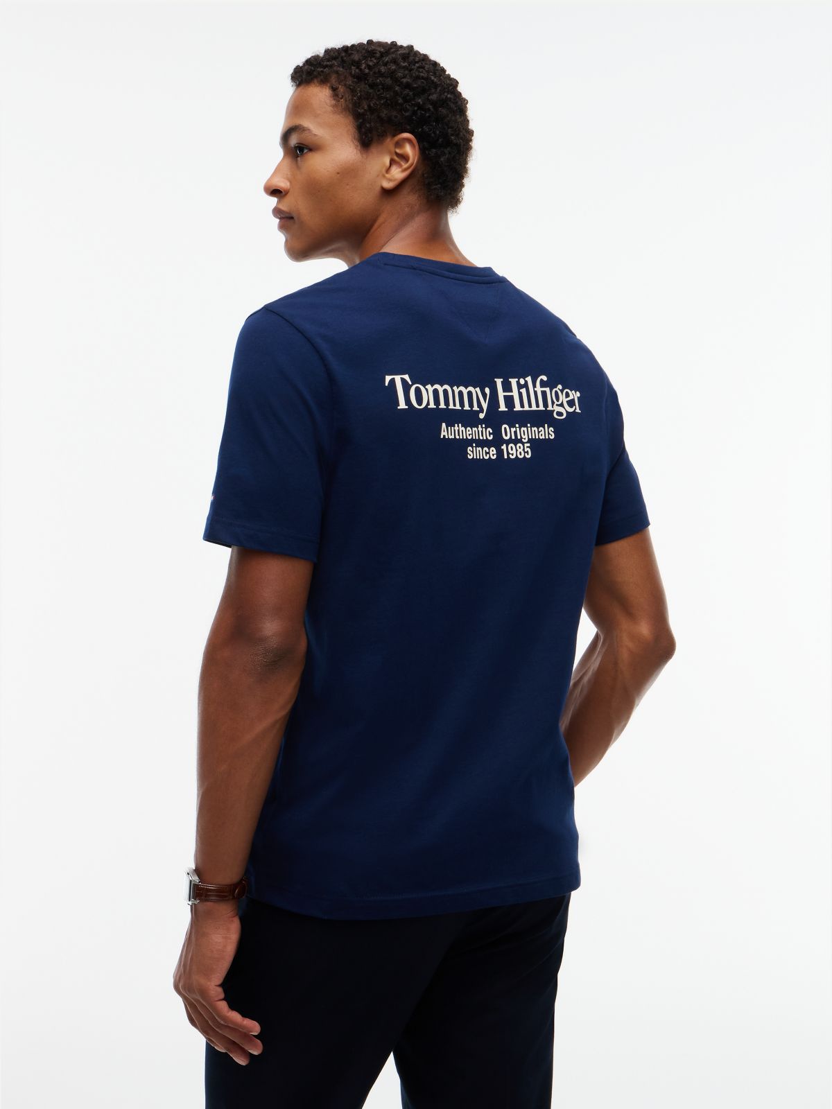 Back Logo Crew Neck T-Shirt — Blue