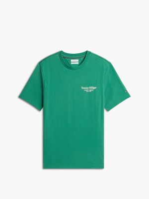 green back logo crew neck t-shirt for men tommy hilfiger