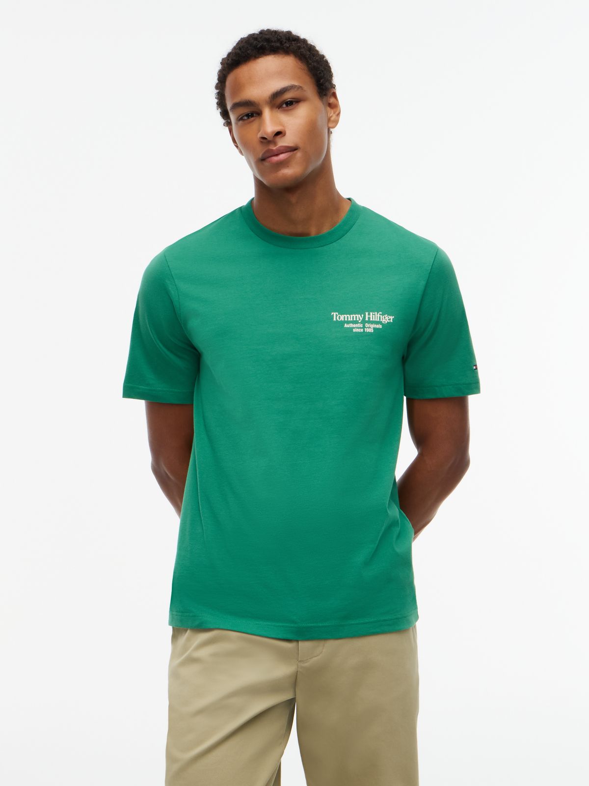 Back Logo Crew Neck T-Shirt — Green